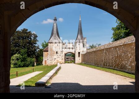 Frankreich, Eure, Le Bec Hellouin, beschriftet die schönsten Dörfer Frankreichs, Abtei Notre Dame du Bec, katholische benediktinerabtei Stockfoto