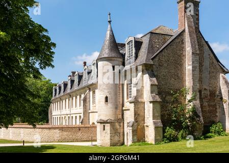 Frankreich, Eure, Le Bec Hellouin, beschriftet die schönsten Dörfer Frankreichs, Abtei Notre Dame du Bec, katholische benediktinerabtei Stockfoto