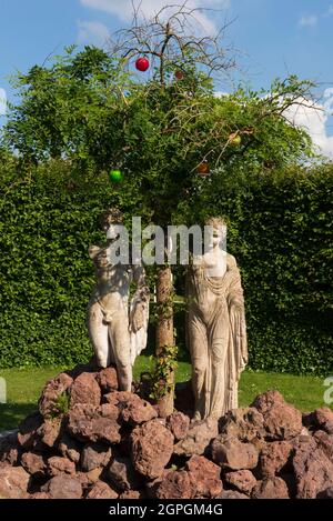 Frankreich, Eure, Sainte opportune du Bosc, Schloss und Schlachtfeld-Garten von Dekorator Jacques Garcia, Paradies Stockfoto