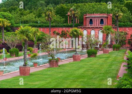 France, Eure, Sainte opportune du Bosc, Castle and Battlefield Garden vom Innenarchitekten Jacques Garcia, Palais Moghol Stockfoto