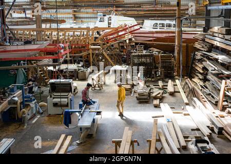 Frankreich, Finistere, Brest, Guip Shipyard, Gesamtansicht der Werft Stockfoto