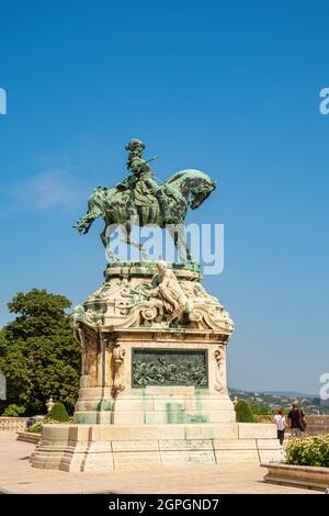 Ungarn, Budapest, von der UNESCO zum Weltkulturerbe erklärt, Buda-Viertel, Reiterstatue des Prinzen Eugen von Savoyen Stockfoto