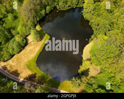 Frankreich, Haute Saone, Thousand Ponds Plateau (Plateau des Mille étangs), Les Grilloux Plateau (Luftaufnahme) Stockfoto