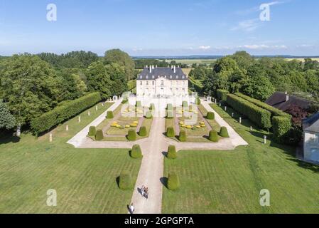 Frankreich, Calvados, das Schloss von Vendeuvre (Luftaufnahme) Stockfoto