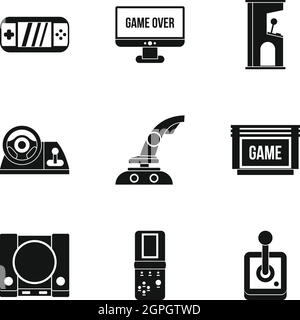 Fantasy Spiele Icons Set, einfachen Stil Stock Vektor
