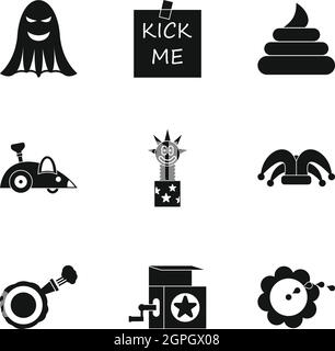 Aprilscherz Tag Icons Set, einfachen Stil Stock Vektor