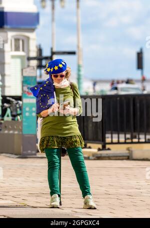 Brighton, Sussex, Großbritannien. September 2021. Delegierte und Parteimitglieder nehmen an der Labour Party Konferenz Teil. Kredit: Newspics UK South/Alamy Live Nachrichten Stockfoto