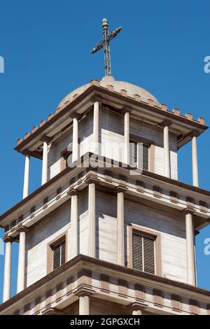 Kirchturm der Kathedrale von Copiapo am Hauptplatz, Chile Stockfoto