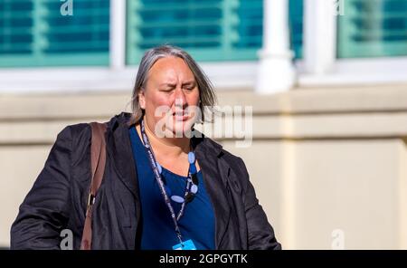 Brighton, Sussex, Großbritannien. September 2021. Delegierte und Parteimitglieder nehmen an der Labour Party Konferenz Teil. Kredit: Newspics UK South/Alamy Live Nachrichten Stockfoto