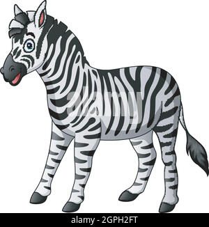 Vektor-Illustration von Cute Zebra Cartoon Stock Vektor