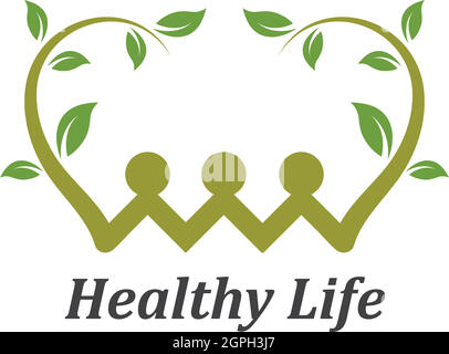 Vorlage für das gesunde Leben von Menschen mit Logo Stock Vektor