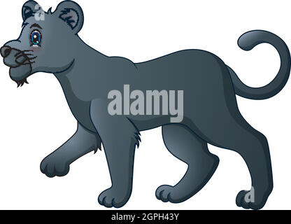 Niedlichen schwarzen Panther Cartoon Stock Vektor