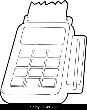 Card Reader Symbol, Umriss-Stil Stock Vektor