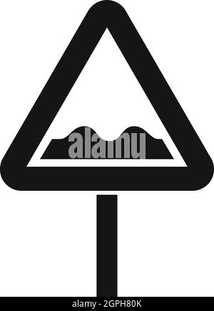 Ungleichmäßig dreieckigen Straße Zeichen Symbol, einfachen Stil Stock Vektor