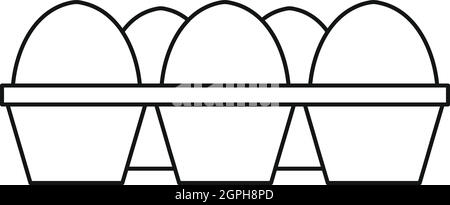 Eiern im Karton Paketsymbol, Umriss-Stil Stock Vektor