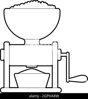 Fleisch-Schleifer-Symbol, Umriss-Stil Stock Vektor