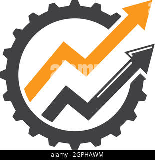 Symboldarstellung für Pfeilräder Logo-Vorlage Stock Vektor