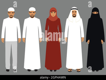 arab People Team, saudi-Charaktere Stock Vektor