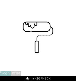 Flach-Symbol für den Vektor der Malrolle Stock Vektor