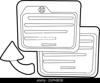 Visitenkarte-Symbol, Umriss-Stil Stock Vektor