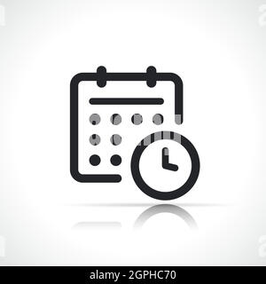 Kalender- und Uhrzeilensymbol Stock Vektor