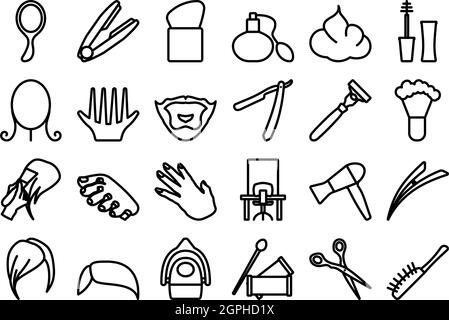 Barber Icon Set Stock Vektor