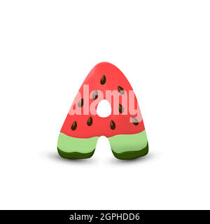 Wassermelone Buchstabe A Stock Vektor