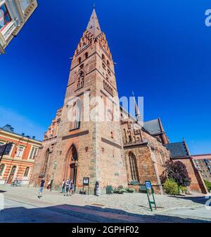 MALMÖ, SCHWEDEN - 27. AUGUST 2016: Sankt Petri Kirche in Malmö Schweden Stockfoto