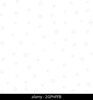 Grauer, nahtlos umrissene Sterne auf Vektorgrafik mit weißem Hintergrund Stock Vektor