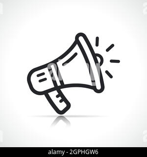 Megaphon oder Lautsprechersymbol isoliert Stock Vektor