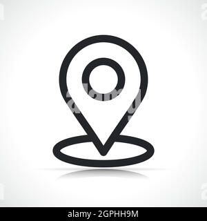 Symbol für die PIN-Linie der Kartenposition Stock Vektor