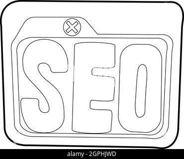 SEO-Symbol, Umriss-Stil Stock Vektor