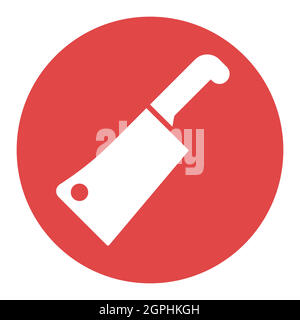 Vektor-Glyphen-Symbol für Fleischhäcksler, weiß. Küchengerät Stock Vektor