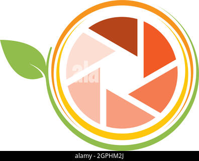 Logo des Kameraverschlusses orange Stock Vektor
