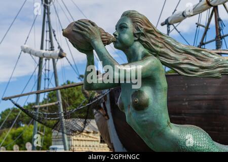 Skulptur der Meerjungfrau in der Stadt Santander in Kantabrien, Spanien. Stockfoto