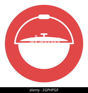 Camping Kessel aus Metall Vektor weiße Glyphe Symbol Stock Vektor