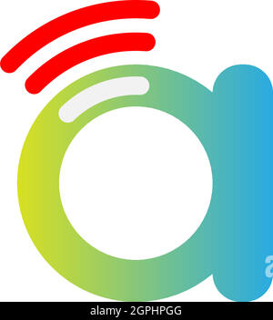 Schreiben Sie Ein Wireless Internet-Logo Stock Vektor