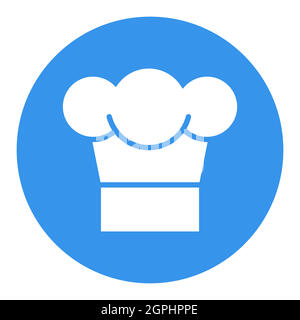 Chefkoch-Kappe Vektor weißes Glyphen-Symbol Stock Vektor