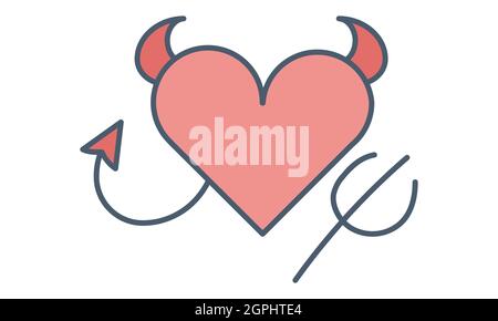 Böse Herz Symbol einfache Romantik Element valentine Vektorbild Stock Vektor