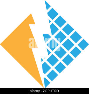 Solar Power Symbol Blitz Symbol Logo Design Vektor Stock Vektor