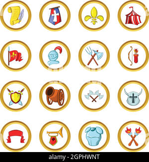 Im Mittelalter Vektor-Satz, Cartoon-Stil Stock Vektor