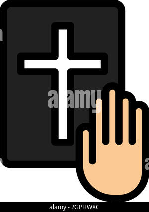 Hand On Bible Icon Stock Vektor