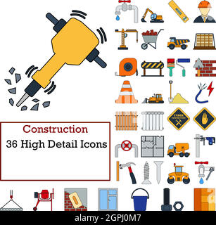 Bau-Icon-Set Stock Vektor