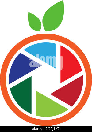 Logo des Kameraverschlusses orange Stock Vektor