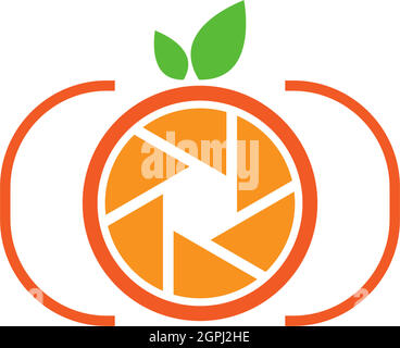 Logo des Kameraverschlusses orange Stock Vektor