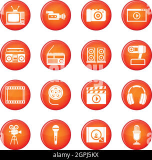 Audio und video Icons Vektor-Satz Stock Vektor