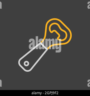 Nahaufnahme des Vektorsymbols für den Flaschenöffner Stock Vektor