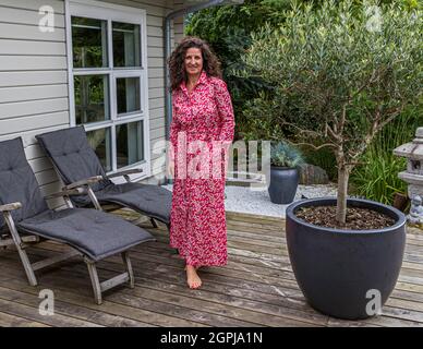 Gastgeberin Sandra Neelmeyer - für einen Landurlaub hat sie die schönsten Orte und schönsten Genusserlebnisse ihres Wahllandes zusammengebracht. Nyborg, Fyn, Dänemark Stockfoto