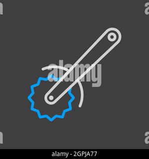 Vektorsymbol für Pizzamesser. Küchengerät Stock Vektor