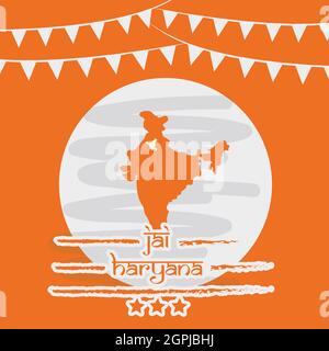Haryana Day Indischer Staatshintergrund Stock Vektor